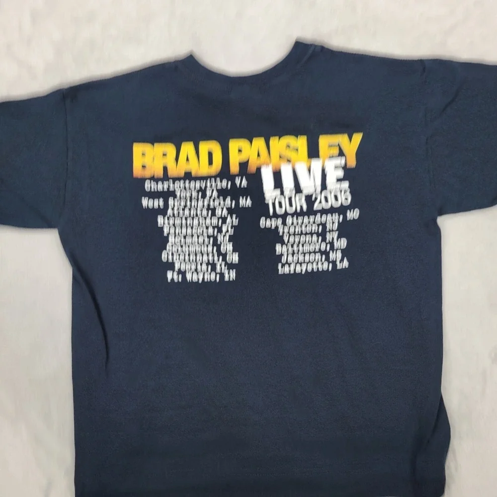 Brad Paisley Shirt Boys Large Vintage Concert Tour Country Music Kid Youth Girls